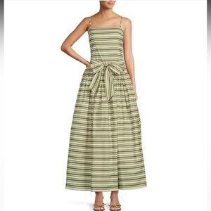 ANTONIO MELANI Green Striped Maxi Dress